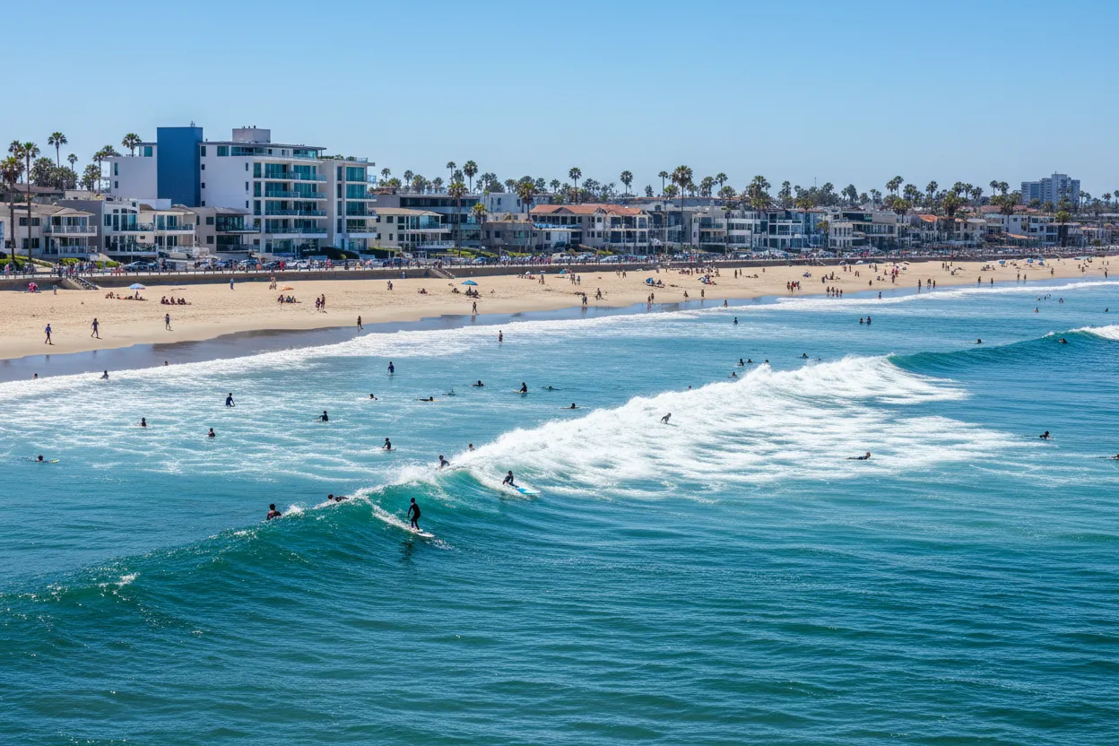 Surfing at Pacific Beach